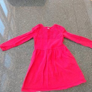 Carters girls long sleeve red dress size 6